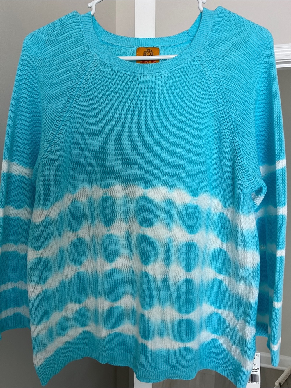 Tie-Dye Crewneck Sweater - blue & White